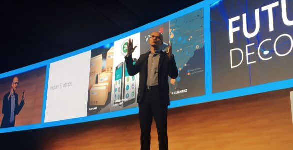 Satya Nadella (CEO, Microsoft) speaking at Future Decoded 2017 in Mumbai