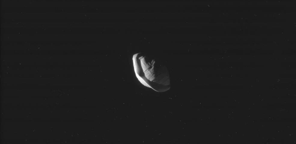 These raw, unprocessed images of Saturn's tiny moon, Pan, were taken on March 7, 2017, by NASA's Cassini spacecraft.