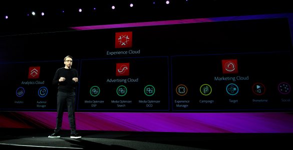 Brad Rencher, Adobe Executive Vice President and General Manager, talks about Experience Cloud which is comprised of Adobe Marketing Cloud, Adobe Advertising Cloud and Adobe Analytics Cloud at Summit 2017 in Las Vegas on Tuesday, March 21, 2017.