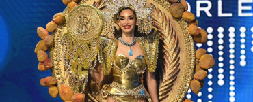 el-salvador miss-universe contestant-2022 bitcoin themed costume photograph by Benjamin Askinas hand out via reuters